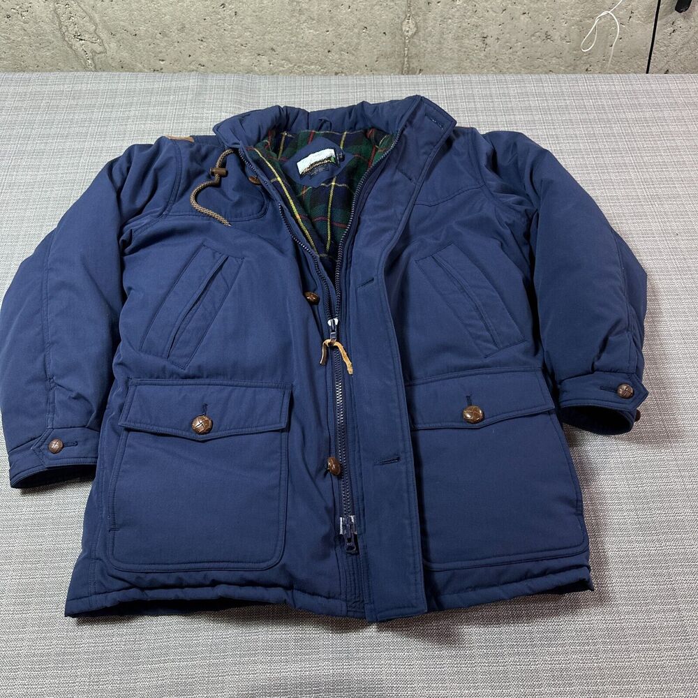 Vintage Fieldmaster Jacket Mens Large‎ Blue Down Filled Blanket Lined Outdoors